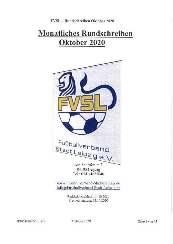 Rundschreiben Oktober 2020 ist veröffentlicht